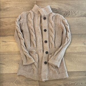 Tommy Hilfiger Tan Cable Knit Cardigan Sweater